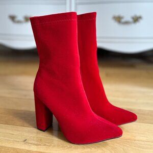Red Velvet Booties | Size 37